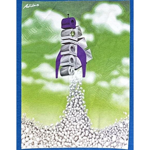 New Adidas T-shirt, Men's Pulse Blue Boost Rocket. (HK6760) Sizes LT - NWT - Picture 5 of 7